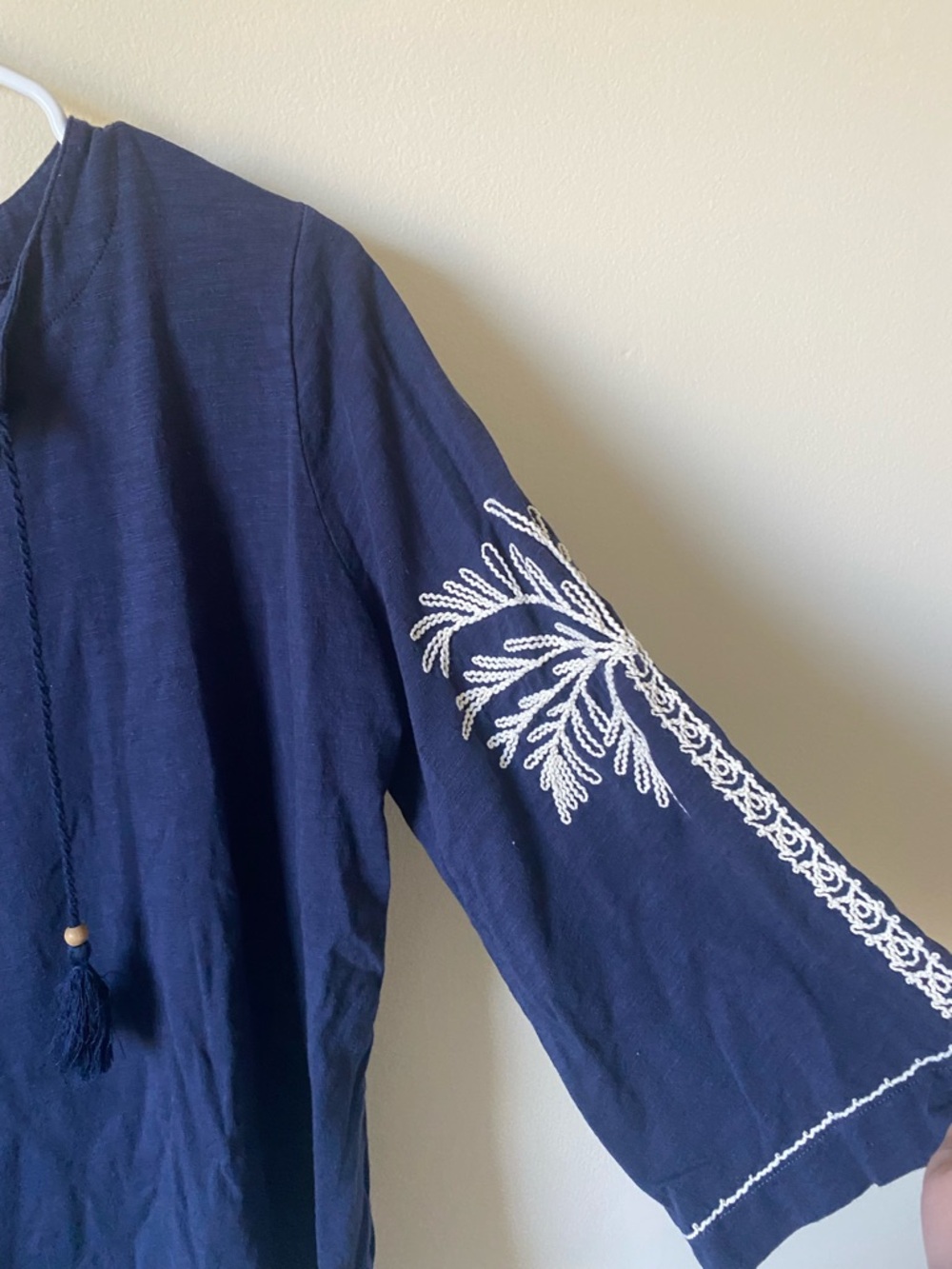 Belle Beach by Kim Gravel Navy V-Neck Tunic Top - Picture 4 of 7